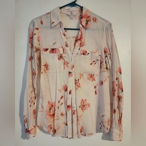 Candie's White Floral Button-Down
